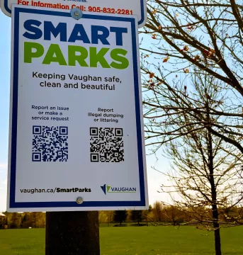 Photo of a SmartPark sign outside